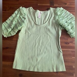 Dolan lime green accent sleeve tee